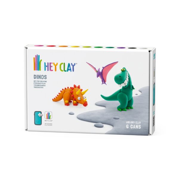 Hey Clay kleiset dino's met o.a. een T-rex