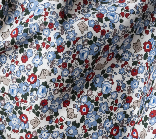 Detail print Flora bunnies rouge