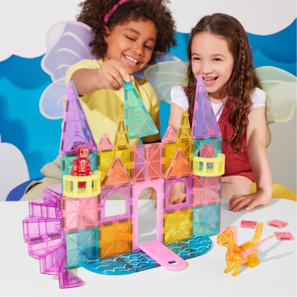 Magna tiles magnetisch speelgoed castle met micromags 48 stuks