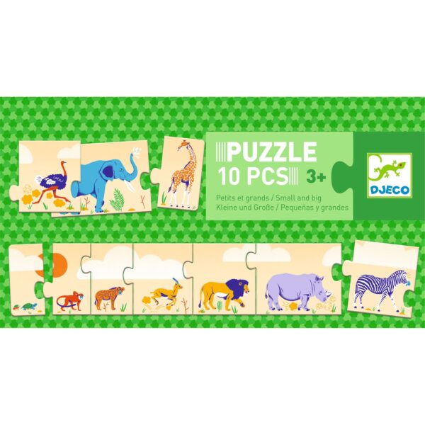 Djeco puzzel klein en groot jungledieren