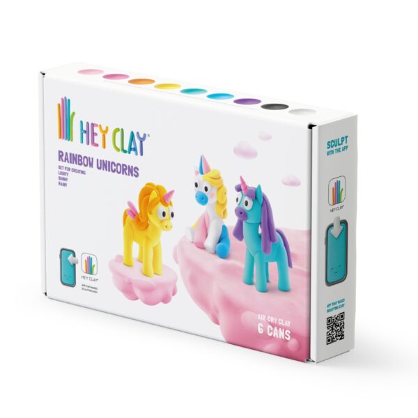 Hey Clay kleiset rainbow unicorns lighty, sunny en rainy